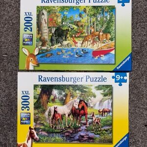 2 Ravensburger Jigsaw Puzzles 300 Large Piece Format - Complete